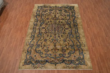 Handmade Wool Floral Kashan Persian Area Rug 8x12