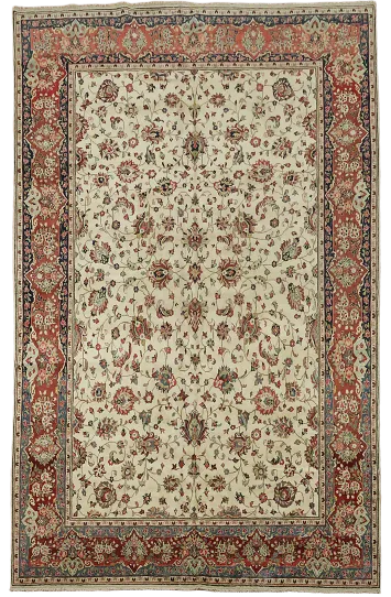 Vintage Floral Ivory Mahal Persian Living Room Rug  8'x12'