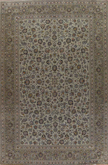 All-Over Floral Kashan Persian Area Rug 10x13