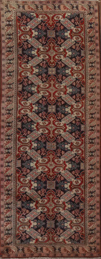 Handmade Wool Ardebil Persian Runner Rug 4x10