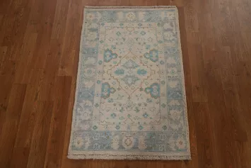 Geometric Oushak Turkish Wool Rug 2x3