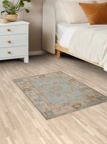 Geometric Oushak Wool Oriental Rug 2x3