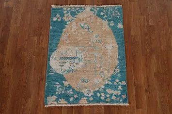 Animal Pictorial Oushak Turkish Wool Rug 2x3