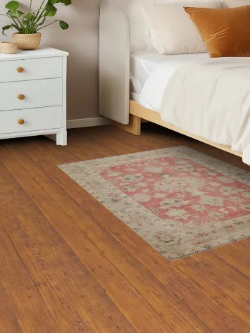 Muted Oushak Geometric Oriental Area Rug 3x4