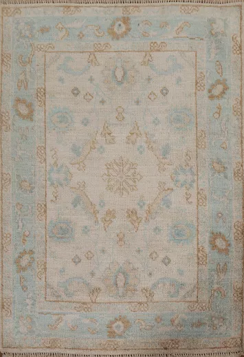 Geometric Oushak Oriental Wool Rug 3x4
