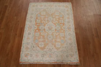 Muted Oushak Turkish Wool Rug 3x4