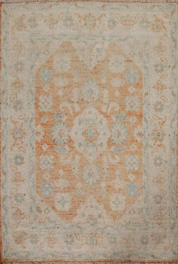 Muted Oushak Turkish Wool Rug 3x4
