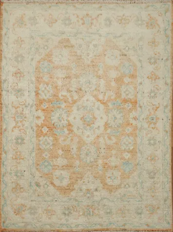 Muted Oushak Turkish Wool Rug 3x4