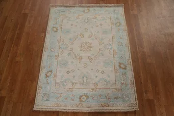 Geometric Oushak Oriental Wool Rug 3x4