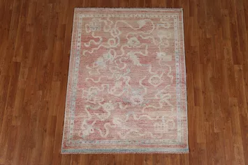 Abstract Art Deco Oriental Area Rug 4x5