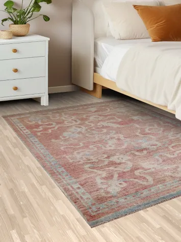 Abstract Art Deco Oriental Area Rug 4x5