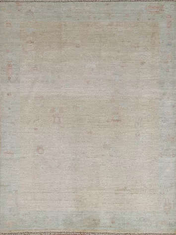 Muted Art Deco Oriental Area Rug 4x5