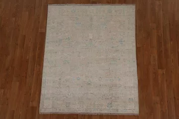 Vegetable Dye Oushak Turkish Area Rug 4x5