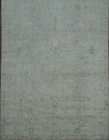 Vegetable Dye Oushak Turkish Area Rug 4x5