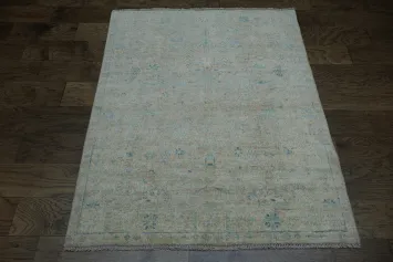 Vegetable Dye Oushak Turkish Area Rug 4x5