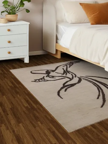 Vegetable Dye Abstract Oriental Area Rug 4x5