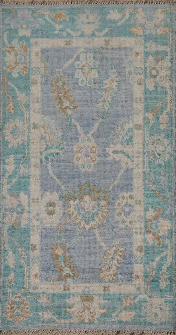 Geometric Oushak Oriental Area Rug 2x4