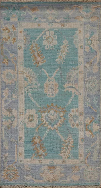 Handmade Oushak Turkish Wool Rug 2x4