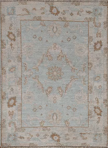 Vegetable Dye Oushak Turkish Area Rug 3x4