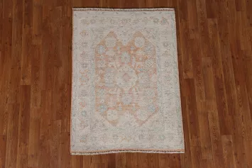 Vegetable Dye Oushak Turkish Wool Rug 3x4