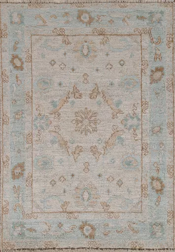 Vegetable Dye Oushak Turkish Wool Rug 3x4