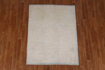 Vegetable Dye Art Deco Turkish Area Rug 4x5