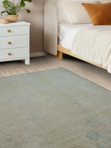 Vegetable Dye Art Deco Turkish Area Rug 4x5