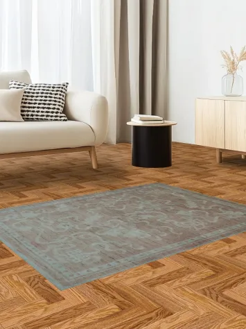 Vegetable Dye Art Deco Oriental Area Rug 4x5