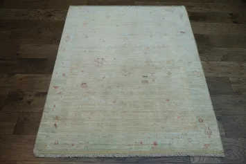 Vegetable Dye Art Deco Oriental Area Rug 4x5