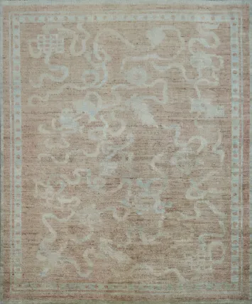 Vegetable Dye Art Deco Oriental Area Rug 4x5