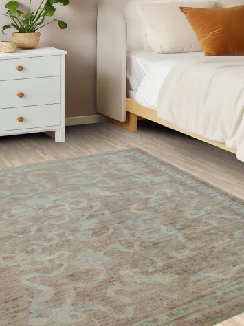 Vegetable Dye Art Deco Oriental Area Rug 4x5