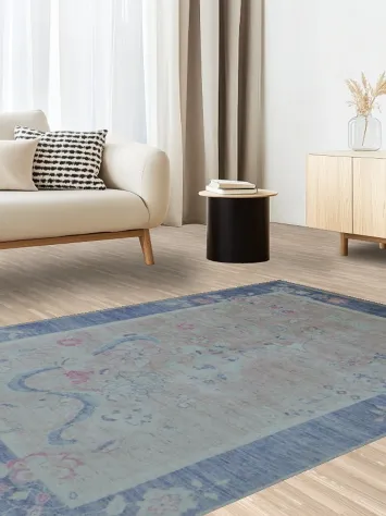 Vegetable Dye Art Deco Oriental Area Rug 5x7