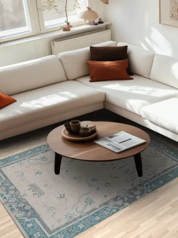 Vegetable Dye Art Deco Oriental Area Rug 5x7