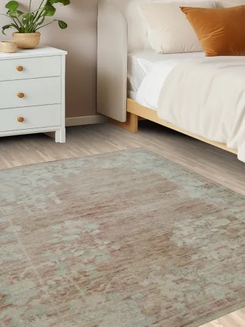 Vegetable Dye Art Deco Oriental Area Rug 4x5