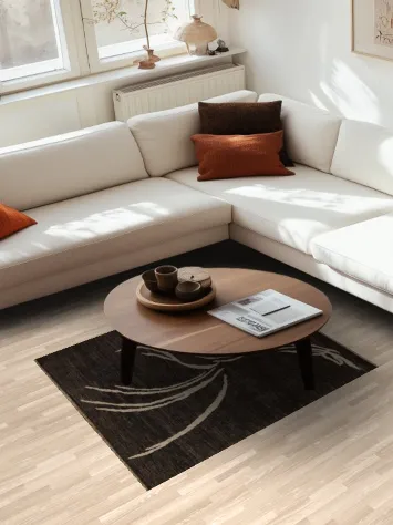 Brown Wool Abstract Oriental Area Rug 4x5