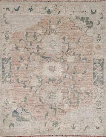 Vegetable Dye Art Deco Oriental Area Rug 4x5