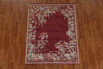 Vegetable Dye Art Deco Oriental Area Rug 4x5