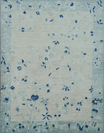 Vegetable Dye Wool Art Deco Oriental Area Rug 4x5