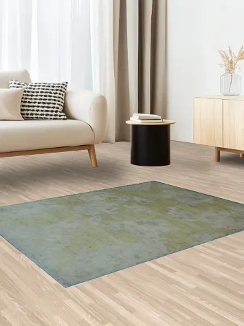 Vegetable Dye Wool Oushak Turkish Area Rug 4x5