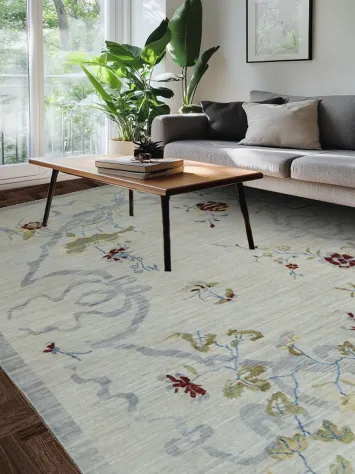 Vegetable Dye Art Deco Oriental Area Rug 9x12