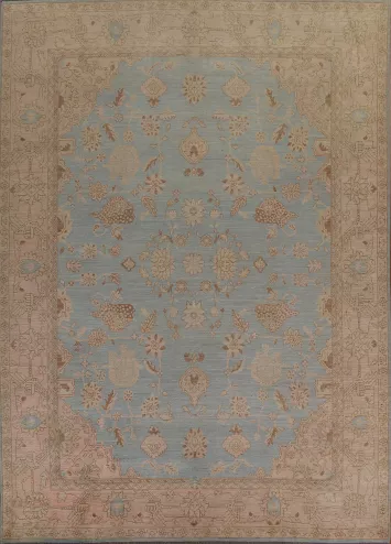 Vegetable Dye Oushak Oriental Wool Rug 9x12