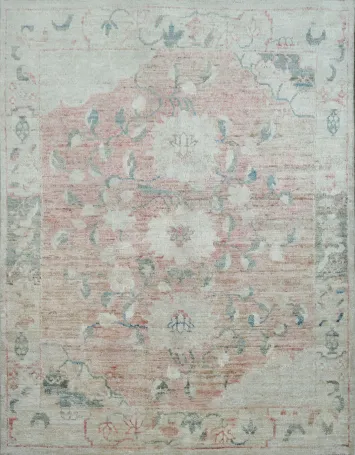 Vegetable Dye Oushak Oriental Area Rug 4x5