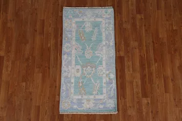 Vegetable Dye Oushak Turkish Area Rug 2x4