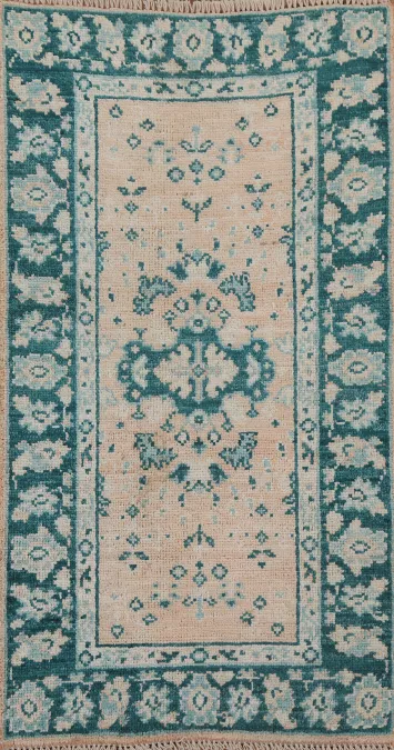 Vegetable Dye Oushak Turkish Area Rug 2x4