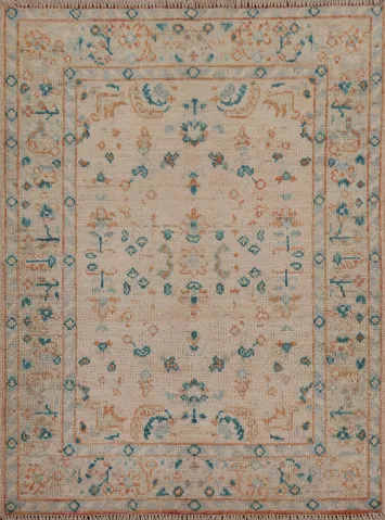 Vegetable Dye Oushak Oriental Area Rug 3x4