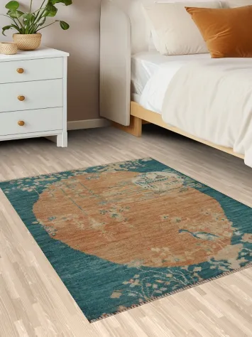 Vegetable Dye Oushak Turkish Area Rug 3x4