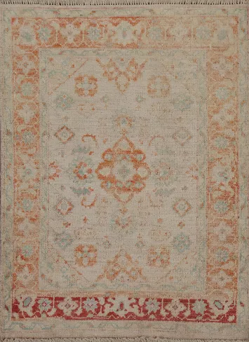 Vegetable Dye Oushak Oriental Wool Rug 3x4