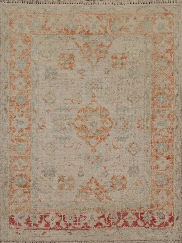 Vegetable Dye Oushak Oriental Wool Rug 3x4