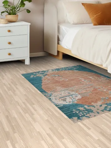 Vegetable Dye Oushak Turkish Wool Rug 3x4