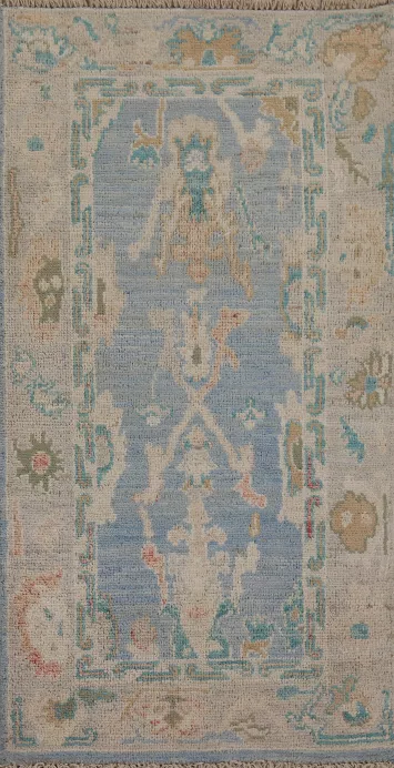 Vegetable Dye Oushak Oriental Wool Rug 2x4